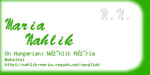 maria nahlik business card